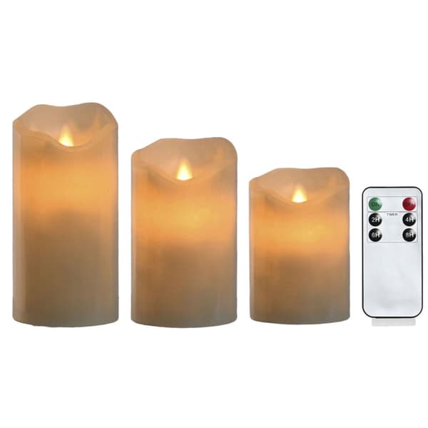 Stearinlys LED Home ESPRIT Beige 25 x 10 x 20 cm