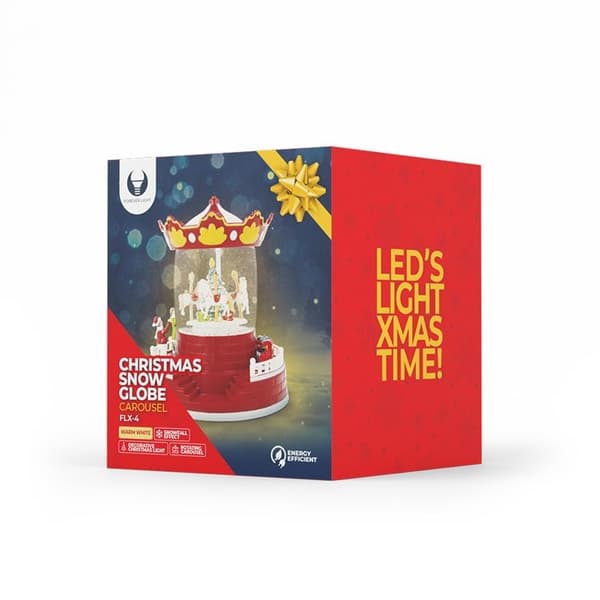 Forever Light Christmas Snow Globe Lykta CAROUSEL FLX-4