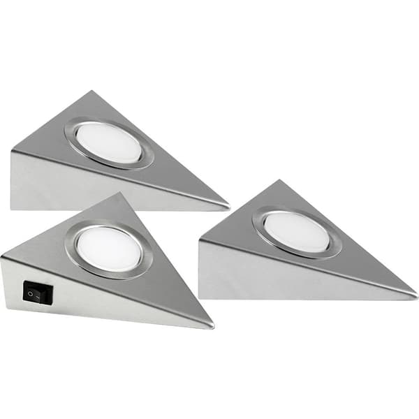Heitronic GENUA LED-belysning infälld Set 3 st LED LED fast installerad 6 W Varmvit Rostfritt stål
