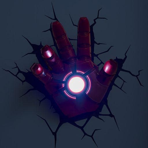 Iron man vägglampa 3D lampa hand natt avengers