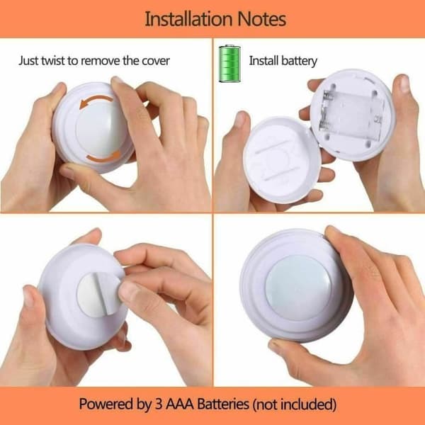 MAVURA nattlampa »TOUCH LIGHTS RGB skåpbelysning skåpbelysning sladdlös LED-belysning Tap Click [set med 5]«