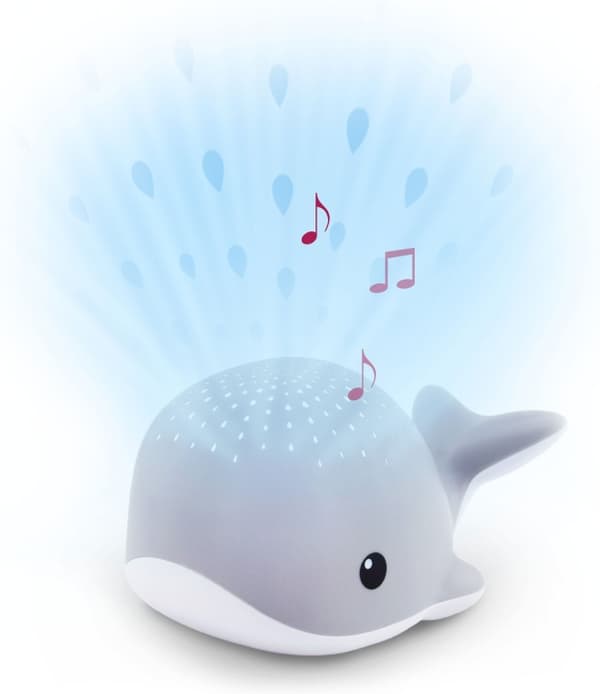 Zazu Wally the Whale projektor natlampe, grå Grå, Hvid