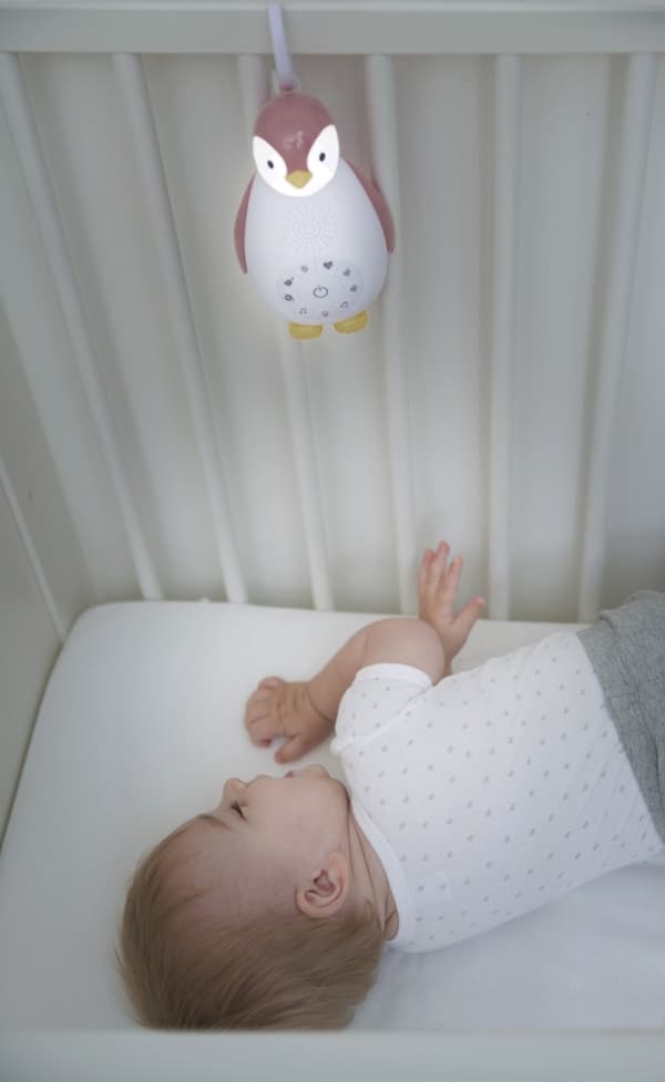 Zazu Zoe högtalare nattlampa, pingvin, grå