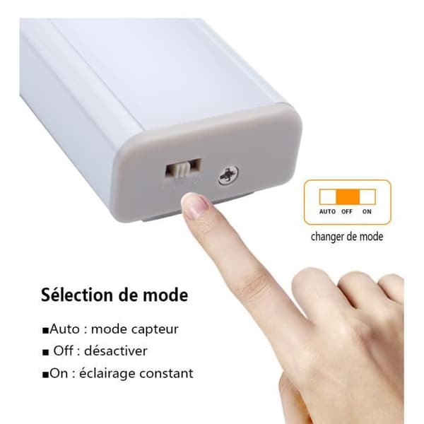 3-pack med 10 LED-lampor, uppladdningsbara via USB, rörelsedetektor, 2 belysningslägen, bärbara. Garderobslampa, nattlampa