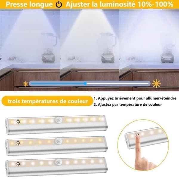 Garderobslampa LED väggspotlight 2st Skåplampor Självhäftande nattlampa Trådlös fjärrkontroll för trappor Spegel Kök Vitri