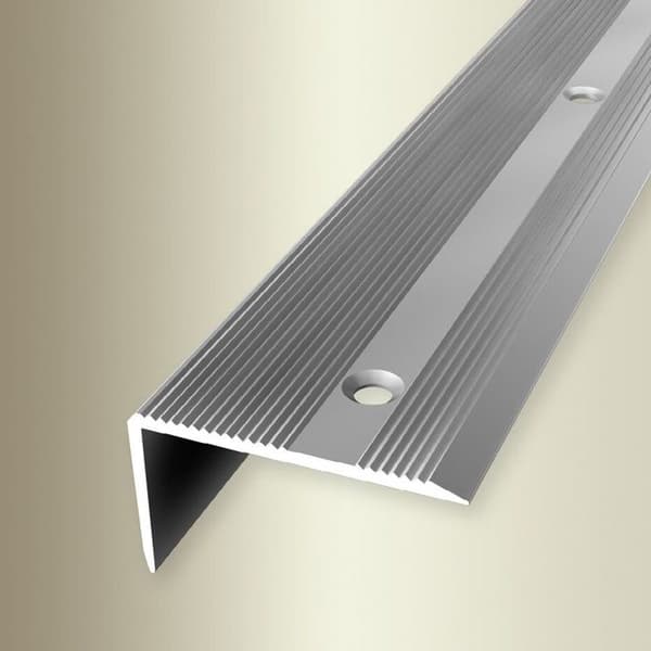 PROVISTON Hörnlist l 40 mm H 0 - 22 mm Aluminium Rillad Genomborrad i avvik Argent L 1000 mm