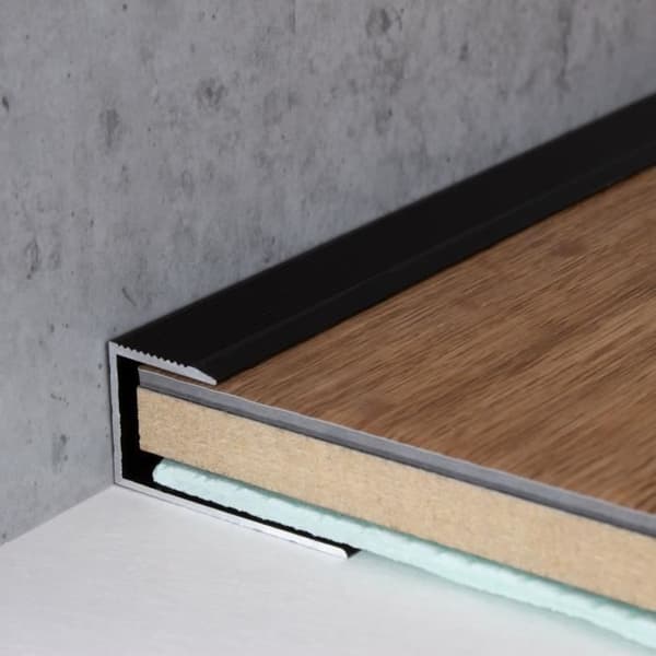Interlocking finish profil för 15,3 mm parkett | Anodiserad aluminium | Färg: guld | Längd:1000mm | Bredd: 15,6 mm