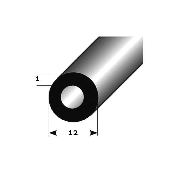 Runt rör | byggprofil | i aluminium | Höjd: 12mm | Längd: 2000mm