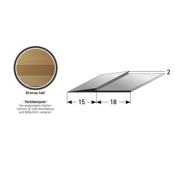 Höjdskillnad | anodiserad aluminium | typ 282-284 | 480 | Färg: guld | Golvtjocklek:5 mm | Längd:1000mm | Bredd: 43 mm