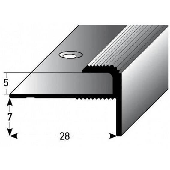 Plug-in profil | näsa för designertäckning | Anodiserad aluminium | Att skruva | Färg:silver | Längd:900mm | Bredd: 28mm