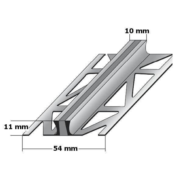 Expansionsprofil | Aluminium | Färg: aluminium | Höjd: 15mm | Bredd: 54mm