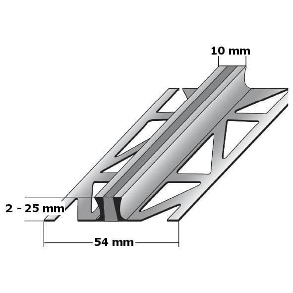 Expansionsprofil | Aluminium | Färg:aluminium | Höjd: 10mm | Bredd: 54mm