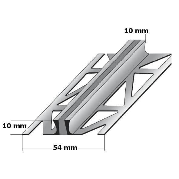 Expansionsprofil | Aluminium | Färg:aluminium | Höjd: 10mm | Bredd: 54mm