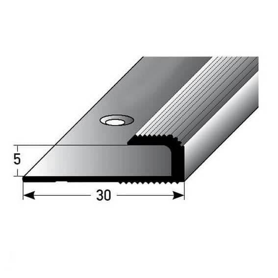 Förreglingsprofil för 5 mm laminatgolv | Anodiserad aluminium | Att skruva | Färg:silver | Längd:900mm | Bredd: 30 mm