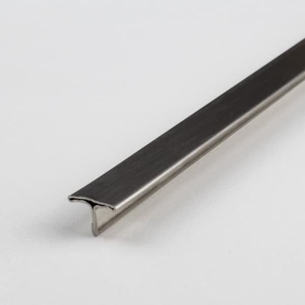 T-profil för övergångar | monteringsprofil | byggprofil | Aluminium | Färg: matt rostfritt stål | Bredd: 25mm