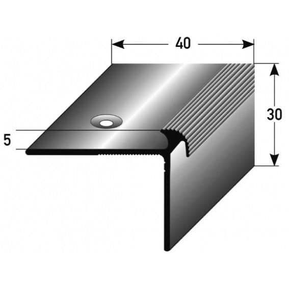 PROVISTON Profil för trappnos Alu 40 x 30 x 5 x 1000 mm Ljusbrons