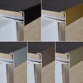 Miniatyrbild 4 av 5: Skivstång av laminat - Parquet anodiserad aluminium bronserande ljus L 33mm H 15.3mm genomgående