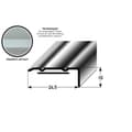 Miniatyrbild 3 av 4: PROVISTON Aluminiumhörnprofil anodiserad Silver l 24,5 mm H 10 mm Genomborrad Trappnos L 1000 mm