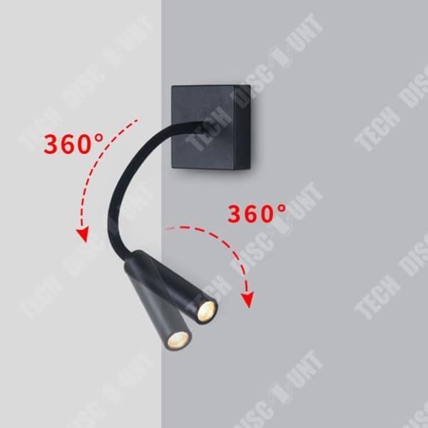 TD® LED-läsningslampa Justerbar slang Ögonskydd mot mjukt ljus Metallströmbrytare Nacklampa