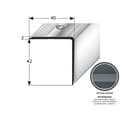 Miniatyrbild 4 av 5: Nez på trapp aluminium anodiserat mörkbrunt L 40 mm H 42 mm Längd 1000 mm Genomgående 1 styck