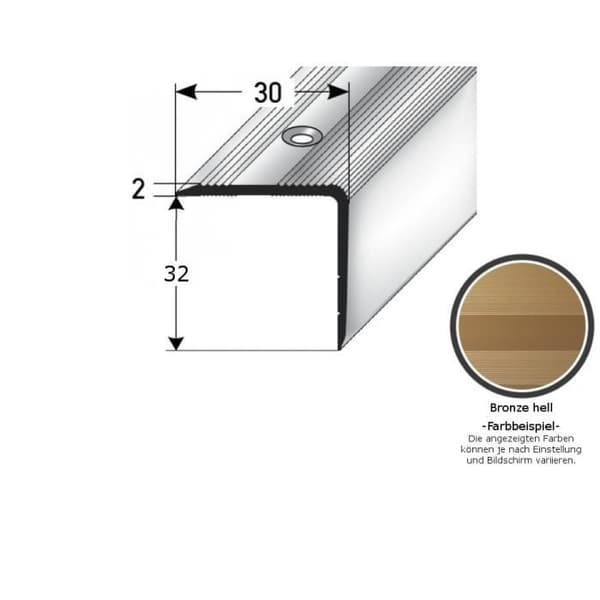 PROVISTON Aluminium steg 30 x 32 x 1000 mm Ljus brons