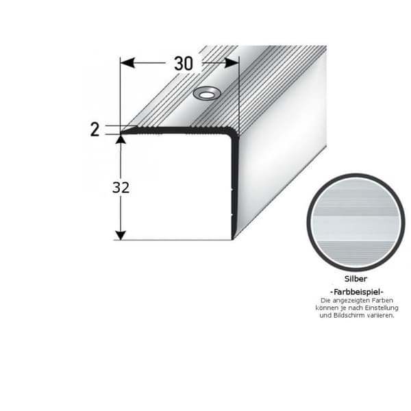 PROVISTON Steg 30 x 22 - 52 x 1000 mm Högkvalitativ metallprofil av silverfärgad aluminium, robust och hållbar