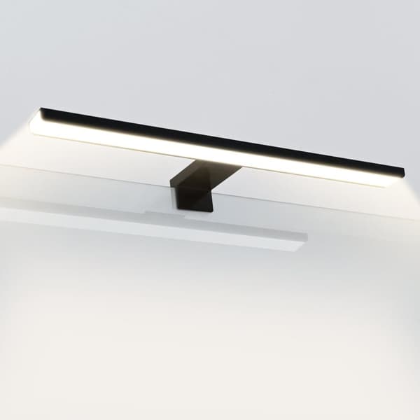 EMKE LED Badrumsarmatur 40x15cm - 6000K, Svart, IP20, 3 monteringssätt