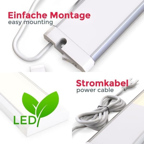 LED-listljus 1100 Lumen 10W B.K.Licht - Vit - Inomhus - LED - Samtida