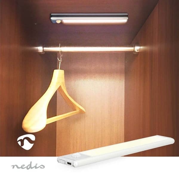 LED-lampa för Skåp 110lm Trådlös Uppladdningsbar med Rörelsedetektor Nedis Silver