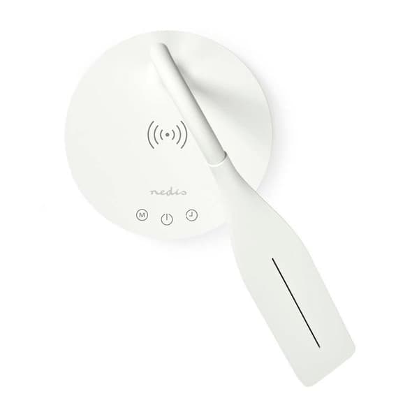 LED-skrivbordslampa med dimmer och trådlös laddare 15 W Nedis Vit