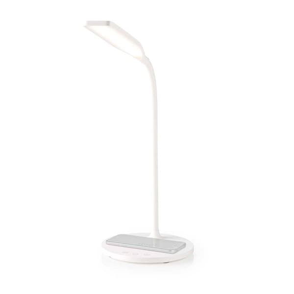 LED-skrivbordslampa med dimmer och trådlös laddare 15 W Nedis Vit