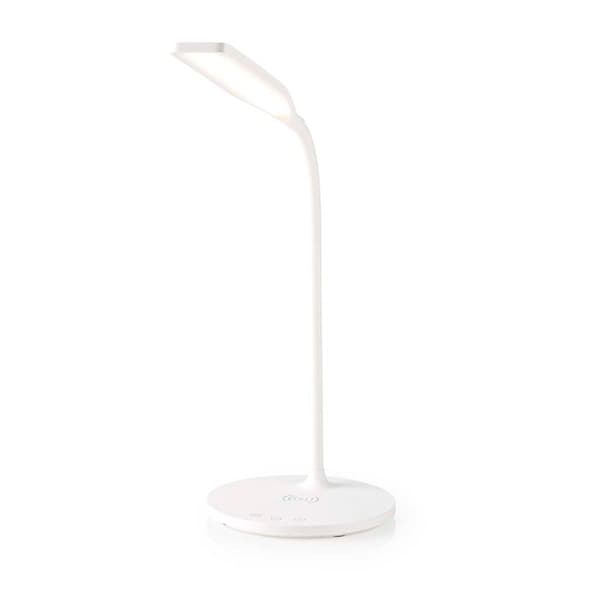 LED-skrivbordslampa med dimmer och trådlös laddare 15 W Nedis Vit Vit