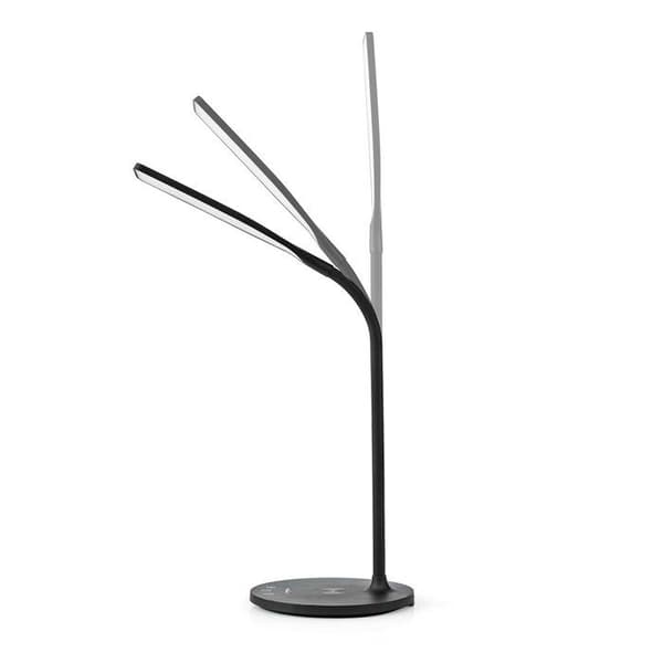 Skrivbordslampa LED med dimmer och trådlös laddare 15 W Nedis Svart
