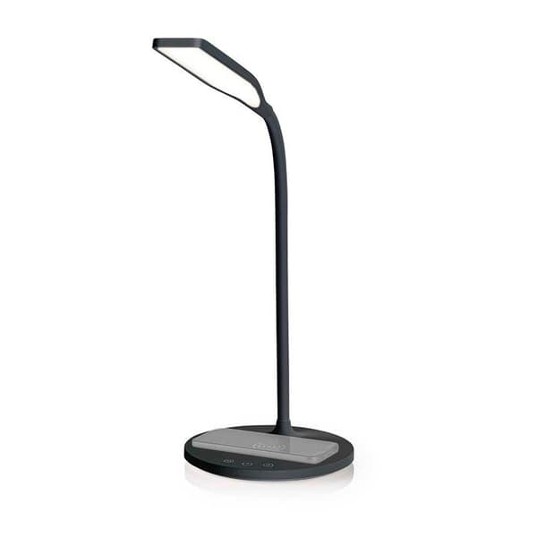 Skrivbordslampa LED med dimmer och trådlös laddare 15 W Nedis Svart
