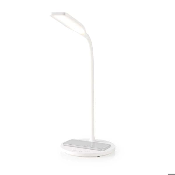 LED Skrivbordslampa med Dimmer och Trådlös Laddare 10 W Nedis Vit