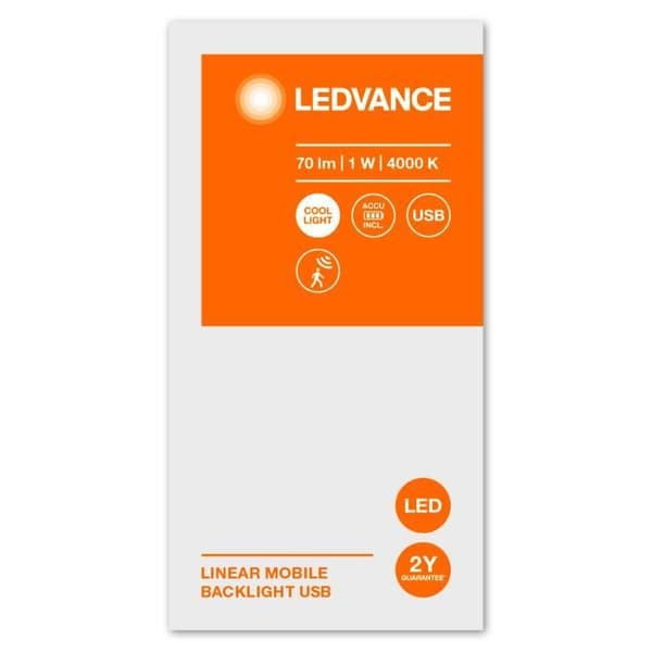 LEDVANCE LED-layoutljus, 1W, 70 lumen, 4000K, 400 mm, Linear Mobile med rörelsesensor, fungerar på