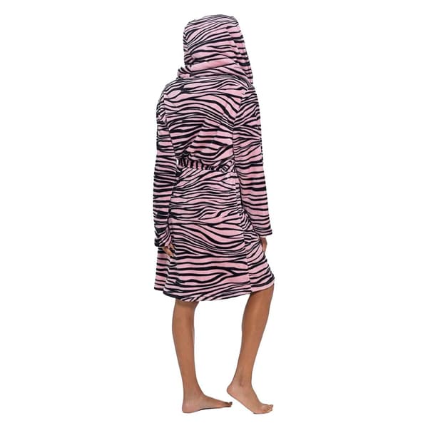 Wolf & Harte Zebra Print Hooded Dressing Gown med huva