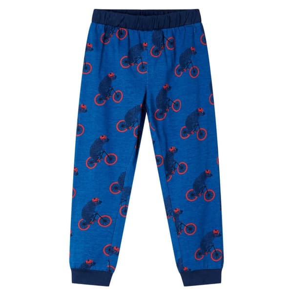 vidaXL Pyjamas med långa ärmar för barn petrolblå 116
