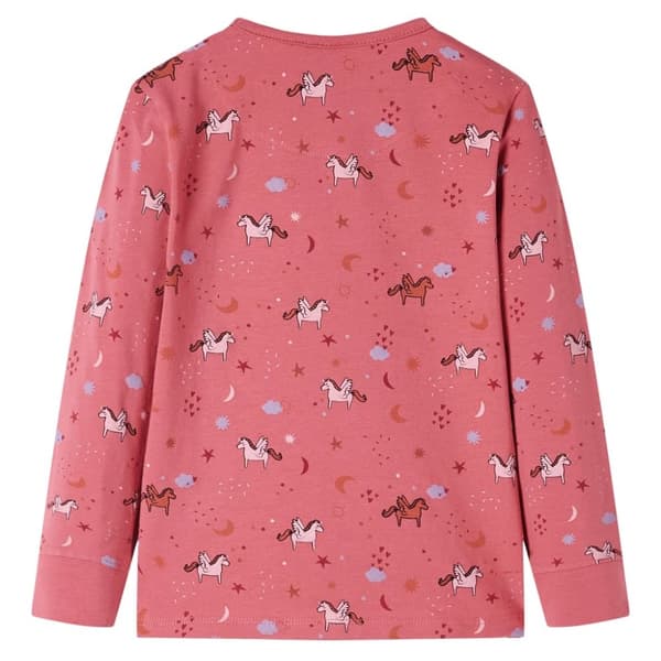 vidaXL Pyjamas med långa ärmar för barn gammelrosa 92