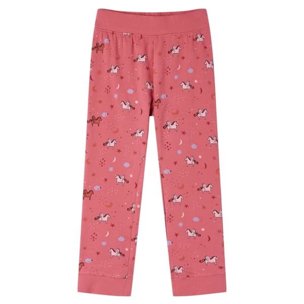 vidaXL Pyjamas med långa ärmar för barn gammelrosa 92