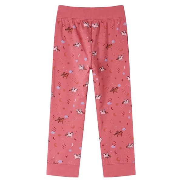 vidaXL Pyjamas med långa ärmar för barn gammelrosa 92