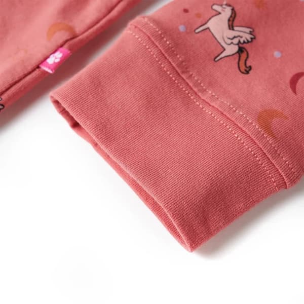 vidaXL Pyjamas med långa ärmar för barn gammelrosa 92