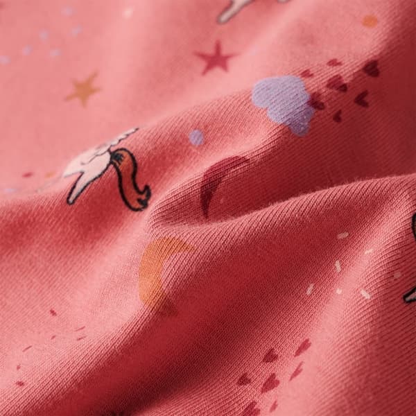 vidaXL Pyjamas med långa ärmar för barn gammelrosa 92