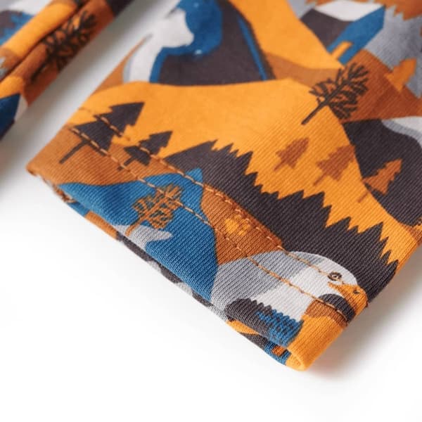 vidaXL Lasten pitkähihainen pyjama konjakki 116