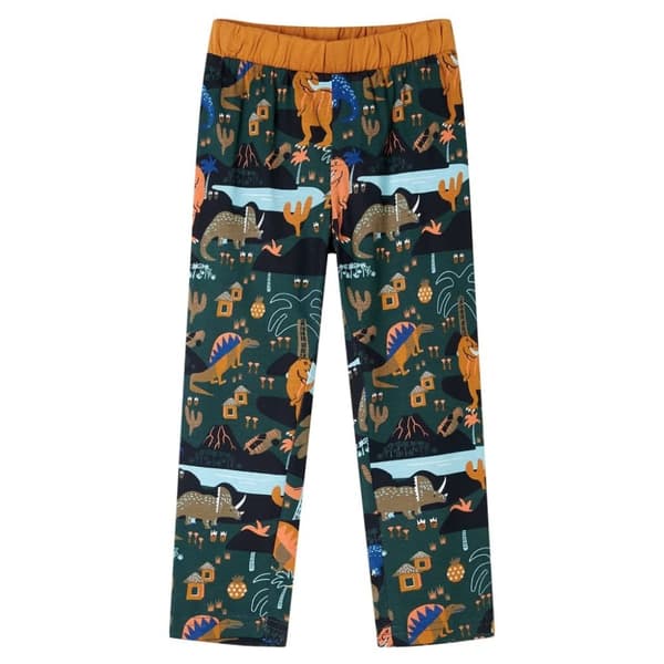 vidaXL Lasten pitkähihainen pyjama tummanvihreä 104