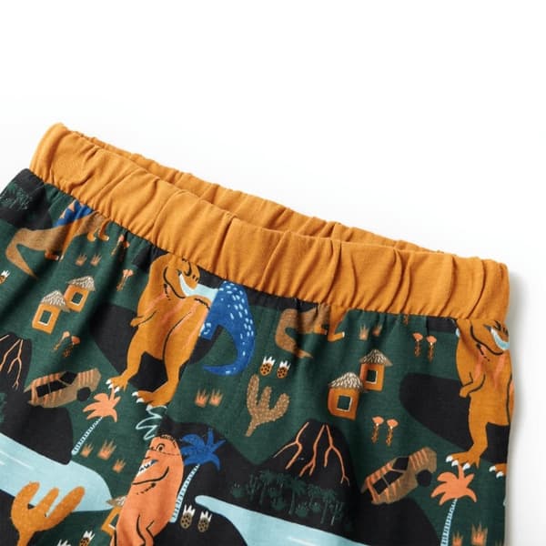 vidaXL Lasten pitkähihainen pyjama tummanvihreä 104