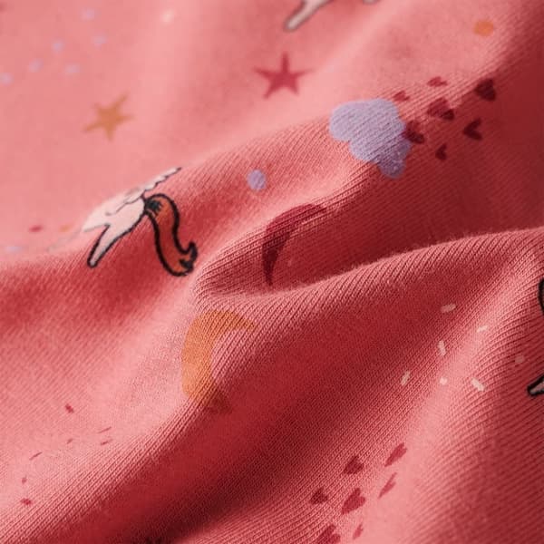 vidaXL Pyjamas med långa ärmar för barn gammelrosa 140