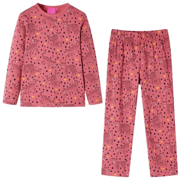 vidaXL Pyjamas til børn str. 104 gammelrosa
