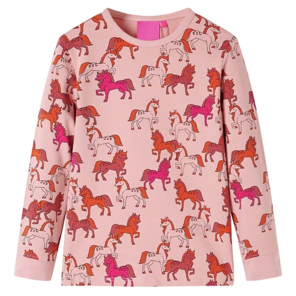 vidaXL Lasten pitkähihainen pyjama vaaleanpunainen 104