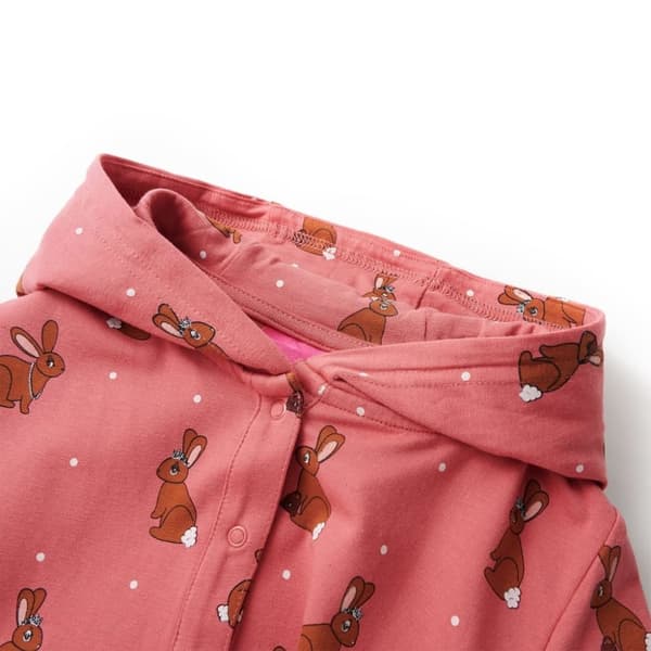 vidaXL Barnpyjamas med huva gammelrosa 104
